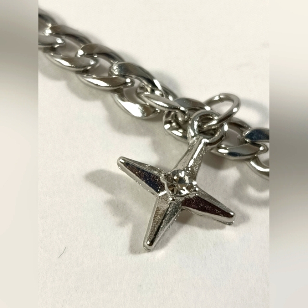 Moon & Star Pendant Necklace Unisex Silver Stainless Steel - Picture 7 of 9